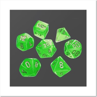 Acid green dice Posters and Art